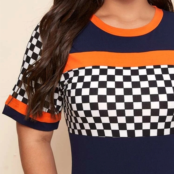 New Navy Color Block Sport Dress Sz 2X - Picture 2 of 7